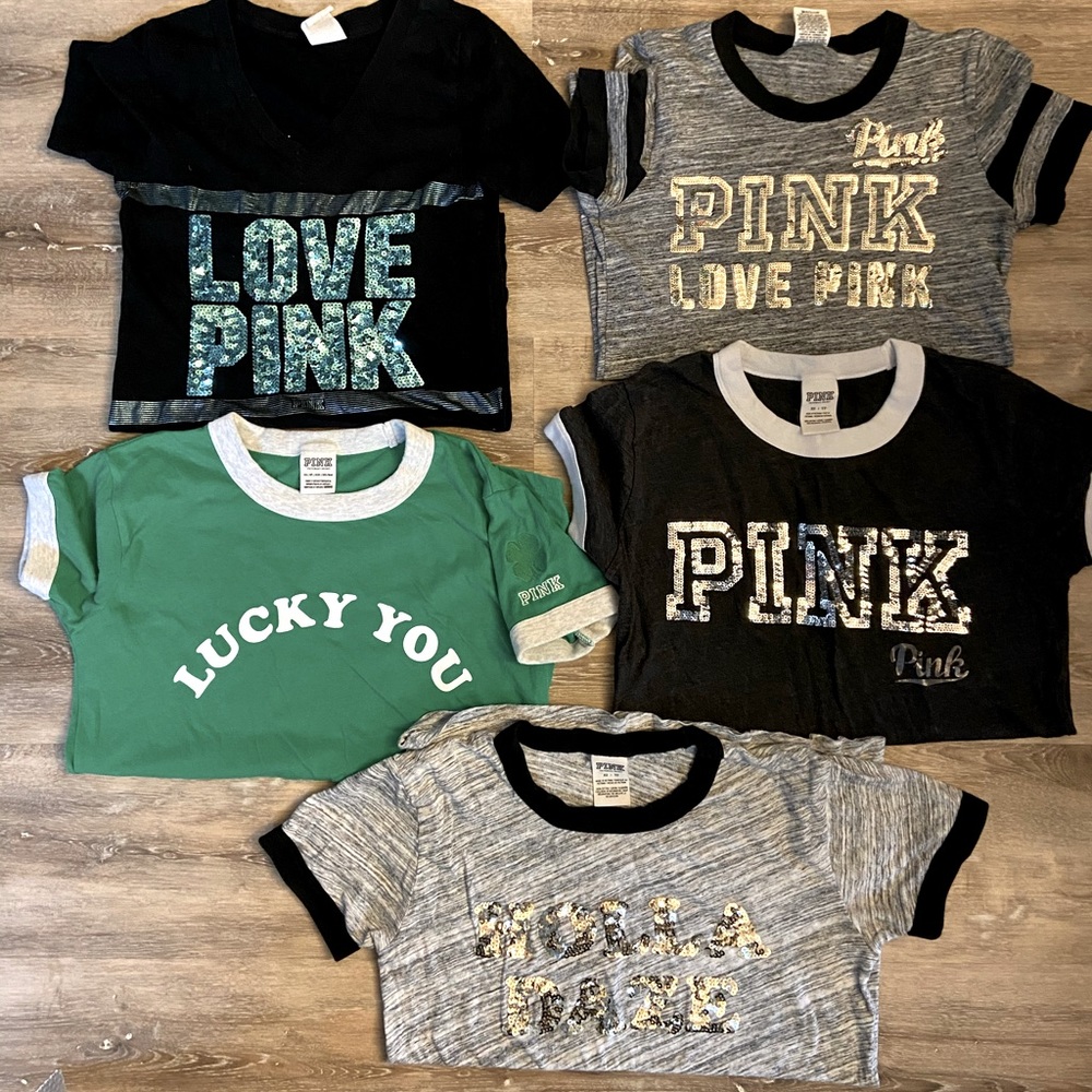 PINK logo tees
